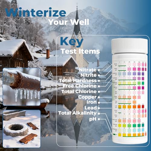 TESPERT Drinking Water Test Strips 125ct, Lead Home Tap Well Water Test Kit | 30s Quick Screening 16 in 1 Water Tester for Hardness, Lead, pH, Iron, Copper, Chlorine, Nitrite, Carbonate, Alkalinity