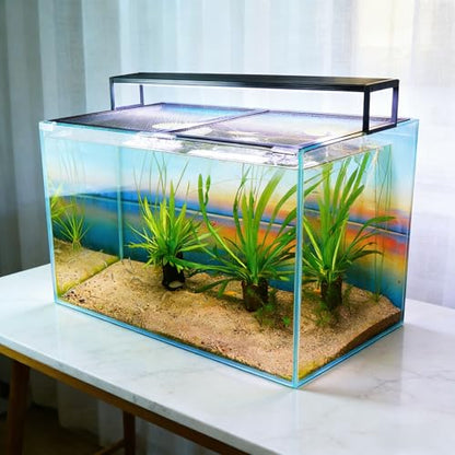 Easy Install DIY Fish Tank Lid, Adjustable Mesh Aquarium Lid, Anti-Jump Cover for Rimless Tanks Only (2/5/10/20 Gallon), Custom Fit Up to 36"x18"