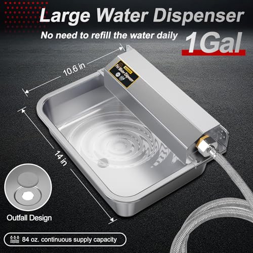 1Gal/3.8L Automatic Water Dispenser for Dogs, Patented Automatic Dog Water Bowl Dispenser, Stainless Steel Water Bowl for Livestock Chicken, Outdoor Dog Water Feeder Fit 3/4'' GHT Faucet - color: SS-sliver