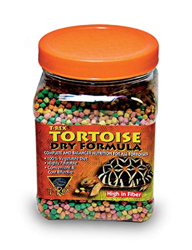 T-Rex Tortoise Food Dry Formula – Dry Diet for Tortoises with Added Vitamins & Minerals, Easy-to-Moisten Reptile Food, 24 oz