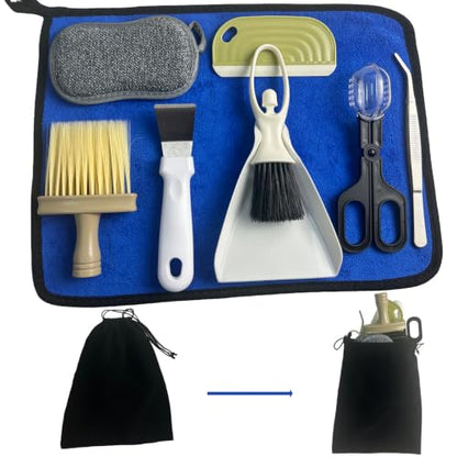 Reptile Cleaning Kit 9PCS, Terrarium Cleaning Tools Set with Scraper, Brush, Tweezers & Sponge, Tank Maintenance Kit for Bearded Dragon, Gecko, Snake Habitat Supplies