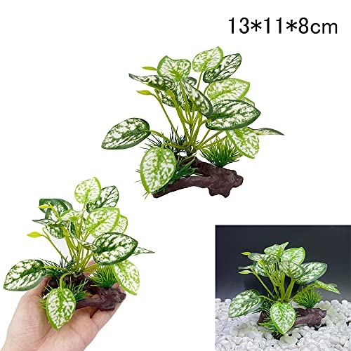 Fish Tank Decorations Aquarium Decoration Ornaments Accessories Betta Fish Hides Cave Rest Soft Leaf (Mix-Leaf-Set-C)