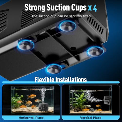 880GPH Submersible Water Pump, Water Fountain (85W 3200L/H) with 10.5FT High Lift Adjustable & 3 Nozzles & 16.4FT Cord, Ultra Quiet Aquarium Pump for Pond Fountain Waterfall Hydroponics-Q105 - size: 880GPH