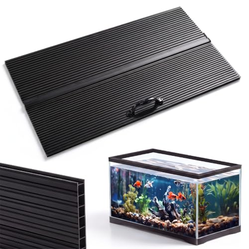 Sieral Aquarium Lids Canopy Set, 20 x 10 Inch, Black, 1 Pcs | Polycarbonate Greenhouse Panels, 19.37 x 9.37 x 0.24 In, for 10/20 Gallon 20" x 10" Aquarium without Center Brace - color: Black, size: 20 x 10 Inch