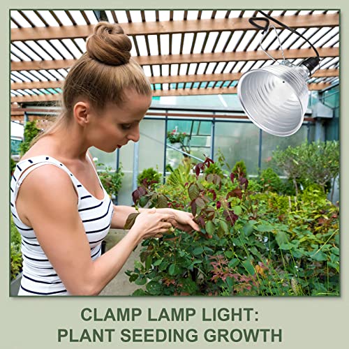Macarrie 8 Pack Clamp Lamp Light with Aluminum Reflector, 6ft SPT-2 18awg Cord and Adjustable Stand Fixture, up to 150 Watt, E26 Socket, No Bulb(5.5 Inch) - size: 5.5 Inch