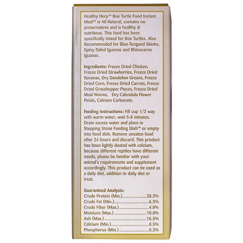 Healthy Herp Box Turtle Food Instant Meal for Reptiles - Nutritious Turtle and Tortoise Food, Habitat Accessories - Made in USA, Quick Prep - 7 x 0.19 oz (5.4g) Cups - size: 0.19 Ounce (Pack of 7), style: 7-Pack Cups