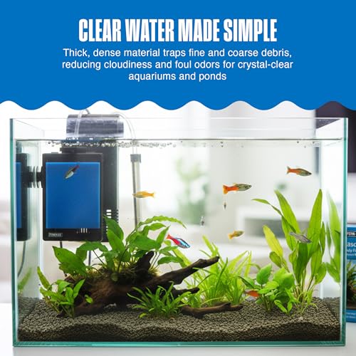 Penn-Plax Cascade Poly Fiber Plus Aquarium Filter Media Pad - Flexible Cut-To-Fit for Freshwater, Saltwater Tanks & Ponds - Works with All Filter Types - Captures Fine & Coarse Debris - 10 x 18 Inches - size: 10" x 18", style: Poly Fiber Plus