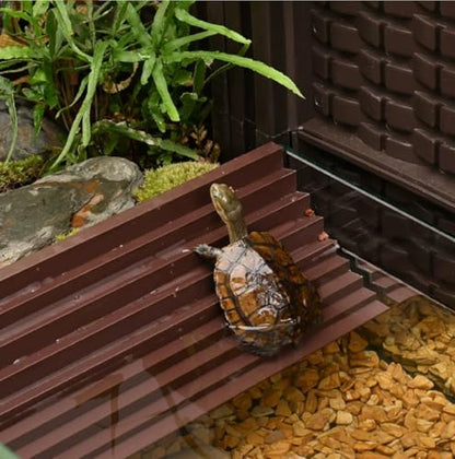 Large Tortoise Habitat Tank with Drainage & Glass Pool,Turtle Habitat Tank | Indoor / Outdoor Reptile Habitat,Aquatic & Terrestrial Turtle Terrarium with Wheels,Ideal for Pet Turtles,Reptile Enclosure