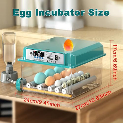 16 Eggs Incubators for Hatching Eggs, Egg Incubator with Automatic Egg Turning and Temperature Control, Chicken Egg Incubators with Egg Candler for Duck Goose Pigeon Quail - size: 16 Egg