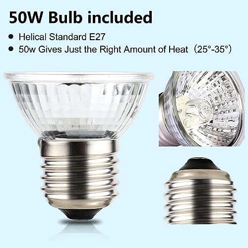 Reptile Heat Lamp with Dual Head, UVA UVB Light for Aquarium Turtle Tank, with 2 * 50w Basking Bulb and 360° Swivel Clamp Stand for Tortoise, Snake, Frog, Lizard. Halogen, Yellow Light - color: Lamp Holder B Dual Head +2 Bulbs