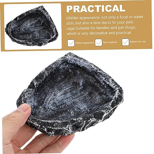DOITOOL Reptile Water Basin Resin Turtle Feeding Bowl Reptile Worm Dish Decor Water Bowl Snake Bearded Dragon Dish Frog Terrarium Food Feeder Gecko