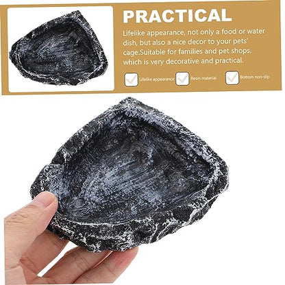 DOITOOL Reptile Water Basin Resin Turtle Feeding Bowl Reptile Worm Dish Decor Water Bowl Snake Bearded Dragon Dish Frog Terrarium Food Feeder Gecko