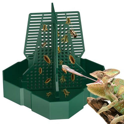 Pawfly Chameleon Feeding Bowl, Climbable Chameleon Feeder, Large Plastic Reptile Feeder Box, Bearded Dragon Food Container, Bug Bowl for Lizards, Geckos, and Frogs - color: Interlocking Feeding Dish, size: Large