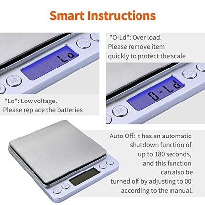 Gram Scale,Capacity 500g Accuracy 0.01g Mini Food Scales Digital Weight Grams and Oz,Small Kitchen High Precision for Espresso,Baking,Jewelry,Soap Making,Silver - color: Silver