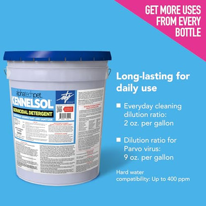 ATP KennelSol Disinfectant & Cleaner for Kennels, 640 fl oz, 1 ct | EPA-Registered, Concentrated Formula, Industrial Germicidal Detergent and Deodorizer for Shelters and Rescue Organizations - size: 640 Fl Oz (Pack of 1)