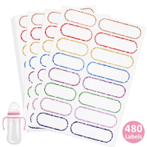 Tinabless 480 Pcs Waterproof School Labels for Kids, Stars | 480 Star Waterproof School Labels For Kids' Bottles, Pencil Cases, Notebooks, Lunch Boxes And Daycare Essentials. - color: Stars-480pcs