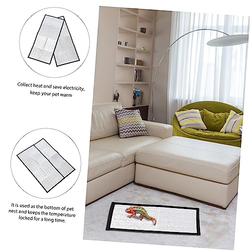 Happyyami 2pcs Reptile Heating Pads Reflective Film Warm Insulation Mat for Snakes Lizards Turtles Design for Cold Environments - size: 68X30X0.1cm