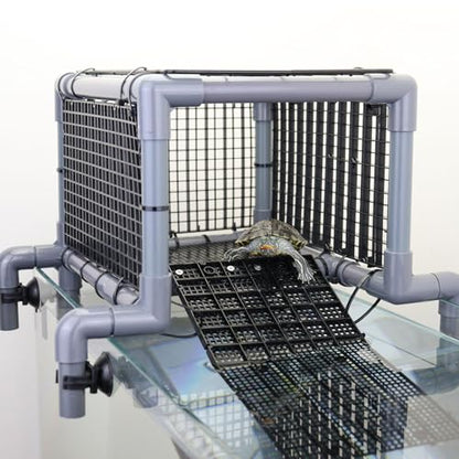 Above-Tank Turtle Basking Platform – Large Loft with Non-Slip Ramp & Drying Area for Aquatic Turtles, Sturdy Tank Topper Fits 20/25/29/55 Gal - size: Large (fits 12‑13 inch wide turtle tanks)
