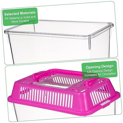 UKCOCO 4pcs Portable Turtle Feeding Box Transparent Reptile Habitat for Pets for Safe Transport Play Aquarium with Ventilation Design