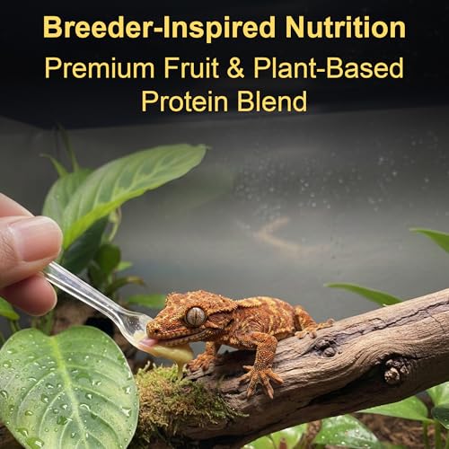 CTWPets Crested Gecko Banana Complete Diet – Premium Fruit & Protein Powder Food, Just Add Water, Complete Nutrition for Crested Geckos & Fruit-Eating Reptiles – Includes Feeding Spoon, 3 oz (3oz)