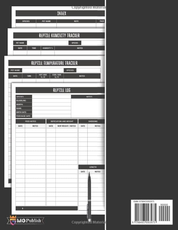 Reptile Care Record Book | Reptiles Care Log to Keep a Detailed Record of your Pets Information, and Daily Activities: Feeding, Defecation, Weight, ... Sheets: Fun Gifts for Kids, and Adults.