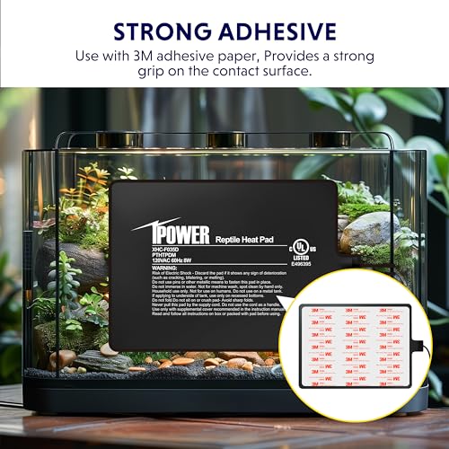 iPower 6 by 8-Inch 8W Reptile Heat Mat, LCD Digital Aquarium Thermometer, Under Tank Warmer Terrarium Heat Pad for Turtles Lizards Frogs and Other Small Animals, Multi Sizes - size: 6 X 8 Inch, style: Pad + Thermometer
