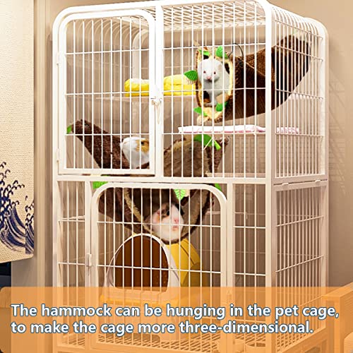 Leftstarer Pet Hammock and Tunnel Set, Soft Cashmere Material, Perfect for Guinea Pigs, Rats, Hamsters, and Other Small Pets - color: 2.Triangle hammock + tunnel
