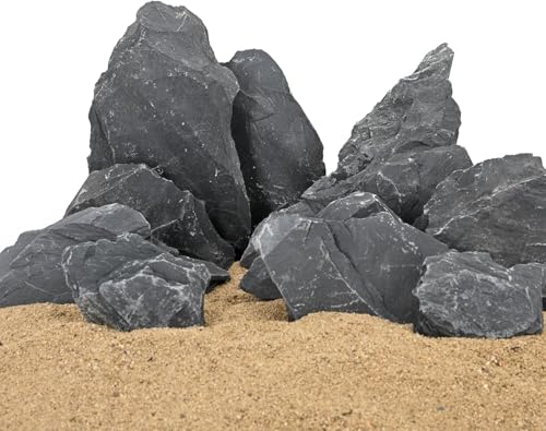 Aquarium Rock Natural Slate Rocks 2 to 4 inch Aquariums Stone for Aquascaping,Terrariums,Reptile Enclosures,Paludariums, and Gardens-5lb - size: 5lb(2-6'')
