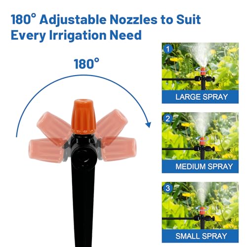 Misting Drip Irrigation System for Garden Watering,Raised Bed 60FT | Quick-Connect Micro Mist Kit for Greenhouse,Plant,Vegetable,Flower. Hanging or Inground Sprinkler,Sistema De Riego Por Goteo - size: 60FT