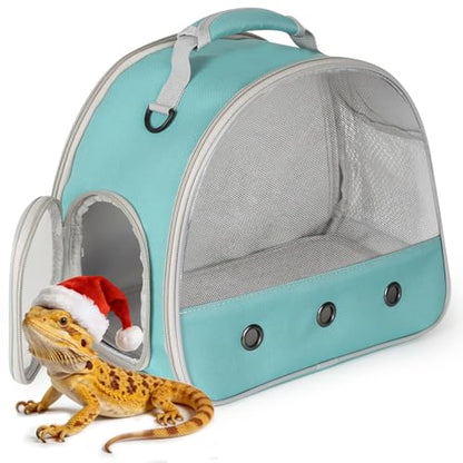Guinea Pig Carrier,Guinea Pig Carrier for 2,Ventilation Carrier for Bearded Dragon,Reptile Travel Carrier for Lizards Sugar Glider Hedgehog Rat Parrot Birds,Airline Approved Green - color: Green