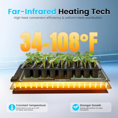 Seedling Heating Mat | Fits (1) Standard 1020 Tray | Germination Grow Heat Pad for Seed & Starter Plants Soil Warmer for Indoor Home Gardening (10x20 Single)