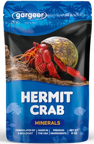 Gargeer 4oz Hermit Crab Mineral Supplement. Promote Growth, Made in USA | Vital molting & exoskeleton support! 32%+ calcium with organic banana, mango, kelp & sea salt. Zero artificial additives - size: 4.00 Ounce (Pack of 1), style: Minerals