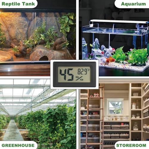 Reptile Thermometer and Humidity Gauge Digtal Terrarium Thermometer 2pc | RectangleBearded Dragon Cage Accessories Reptile Temp and Humidity Gauge for Leopard Gecko Hermit Crab Gecko Lizard Etc - size: rectangle