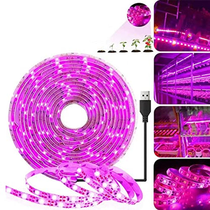 LED Grow Light Strips,Waterproof Full Spectrum Plant Grow Light, USB 16ft 300LEDs, Flexible Growing Lamp for Indoor Plants Succulents Hydroponics Greenhouse Gardening - size: 5M