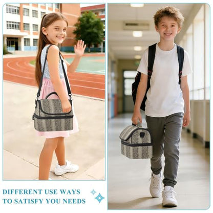 Emelivor Snakes Insulated Lunch Bag Organizer Tote for Student | 8L Double Deck,Large Lunch Box with Shoulder Strap,Thermal Meal Prep Cooler,Suitable for School Work Picnic Office Travel