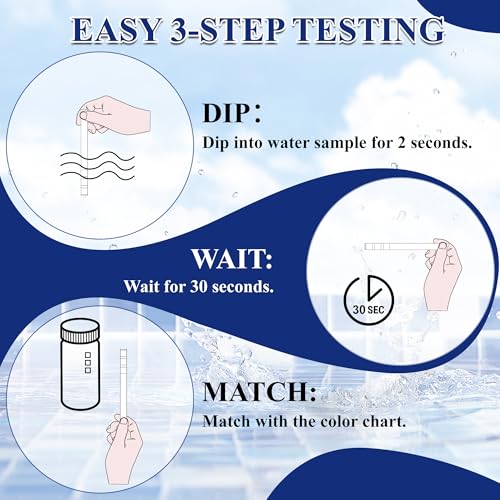 Drinking Water Test Kit 21 in 1, 150CT Water Testing Strips for Home Tap | Well Pool Fish Tank City Water Tester for Hardness, pH, Iron, Copper, Chlorine, Nitrite, Lead, Alkalinity, Flouride, & More