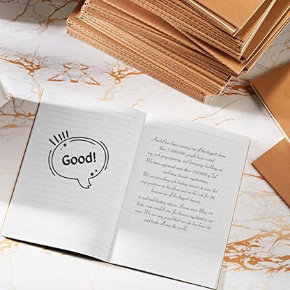 100 Pcs Journals Notebooks Bulk - Kraft Softcover A5 Small Notebooks 5.5 Inch x 8.3 Inch Notepads with 60 Page 30 Sheet for Writing Sketch Travel Office Supplies(Black, Brown,Lined) - color: Black, Brown, style: Lined