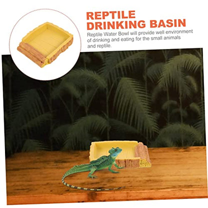 Abaodam Turtle Aquarium Kit Feeding Dish Lizard Terrarium Reptile Terrariums Pet Food Feeder Water Storage Container