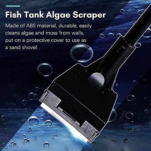 Haofy 5 in 1 Aquarium Fish Tool Cleaning Tools Kit Aquarium Gravel Cleaner Siphon Fish Tool Cleaner Water Changer for Terrarium Aquarium Scissors