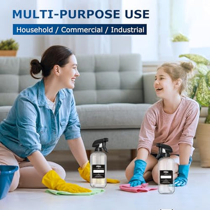 Veco 300mL (10oz) 360° Spray Bottles, 2-Pack — Adjustable Nozzle, Leak-Resistant spray bottles for Cleaning, Plants, Hair & Pet Use + Foldable Funnel - size: 10oz