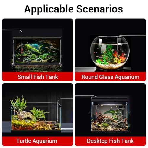 MiOYOOW Fish Tank Heater, 5/10/ 15W IP68 Waterproof Submersible Tank Heater 26℃/78℉ USB Aquarium Water Heater for 1-2 Gallons Tanks - color: 5W-1A