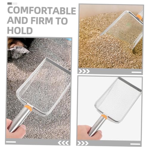 Stainless Steel Cat Litter Scoop Non Stick Sifting Tool for Easy Cleaning Fine Mesh Design for Litter Box Reptile Waste Practical Pet Accessory for Cat Owners