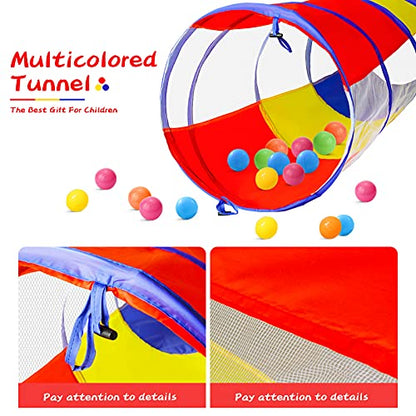 PigPigPen Kids Tunnel for Toddlers,Pop Up Play Tunnel Tent for Babies or Dogs, Indoor & Outdoor Toys for Kids Backyard Playset. (Red,Yellow,Blue Play Tent with mesh) - style: Red,yellow,blue play tent with mesh