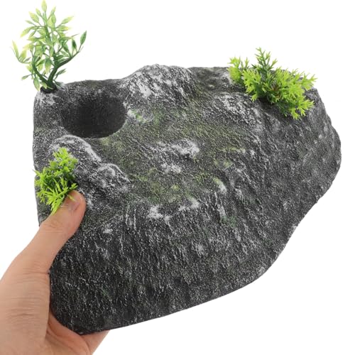 Uonlytech Turtle Basking Platform and Climbing Ramp Resin Floating Turtle Resting Stand Natural Stone Landscaping Ornament for Aquarium and Reptile Habitat