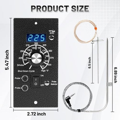 Digital Controller Kit for Traeger Pellet Grills ,BBQ Control Board Replacements Parts F/C Temperature Mode with Temperature Meat Probe RTD Sensor