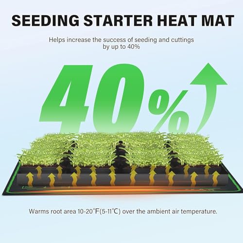 iPower GLHTMTS Durable Waterproof Seedling Heat Mat Warm Hydroponic Plant Germination Starting Pad, 10"x 20", Black - size: 10" x 20", style: Heat Mat