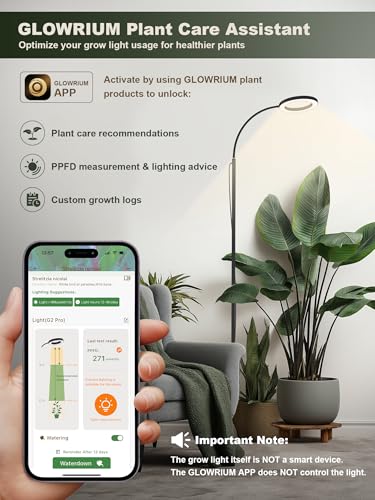 Tall Plant Grow Light for Indoor Plants, Full Spectrum Plant Light | 24W LED Grow Lamp with Single Heads, 23.5-71" Adjustable Height, 3/9/12/16H Timer, 6-Level Dimming for Large Houseplants - color: Black