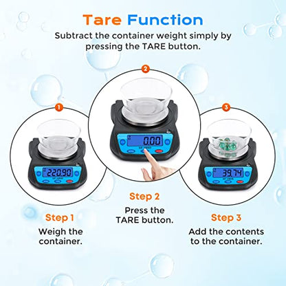 Digital Lab Scale 600g x 0.01g Precision Electronic Scale LCD Display Analytical Balance Jewelry Scale Scientific Scale 0.01g Accuracy - color: Black