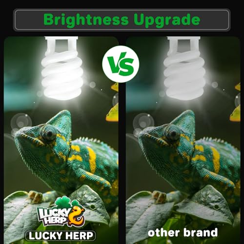 LUCKY HERP UVA UVB Reptile Light 5.0, Tropical UVB 100 Compact Fluorescent Lamp, UVB Light for Reptiles 23W, UVA UVB Reptile Light Bulb, UVB Bulb for Reptiles Chameleons Lizards Tortoises Snakes - style: UVB5.0 23W