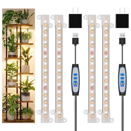 Wiaxulay 8in Grow Lights for Indoor Plants, Full Spectrum Plant Light Strip | 112 LEDs Under Cabinet Grow Lamp with 6/12/16 H Timer, 3 Lighting Modes, Ideal for Plant Stand, Shelf, Seed Starting 2 Pack - size: 2 Pack